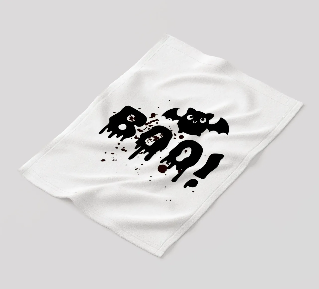 BOO! with field mouse fleece blanket by ArtDesign by KBK