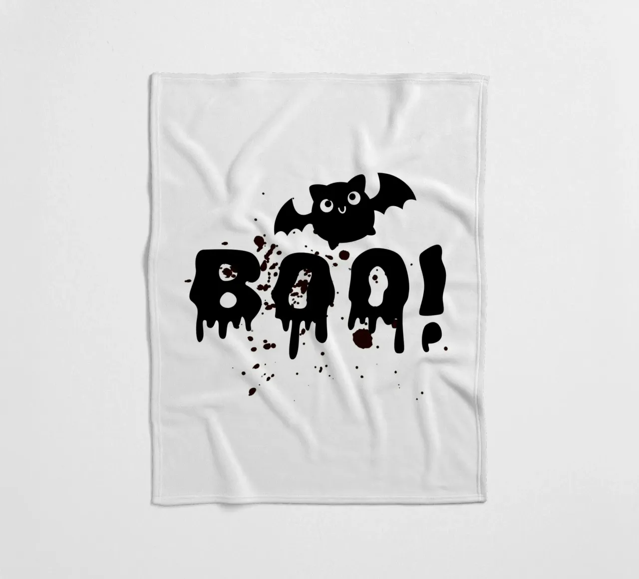 BOO! with field mouse fleece blanket by ArtDesign by KBK