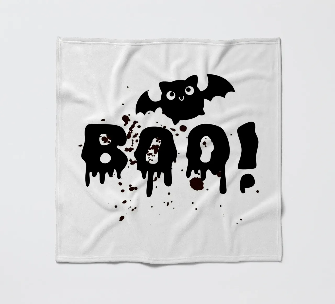 BOO! with field mouse fleece blanket by ArtDesign by KBK