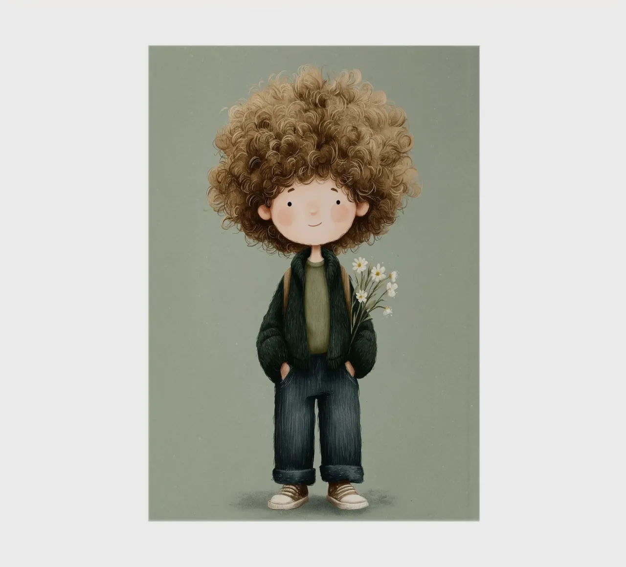 Poster per la cameretta di un ragazzo con i capelli ricci diario da Kid’s Dream