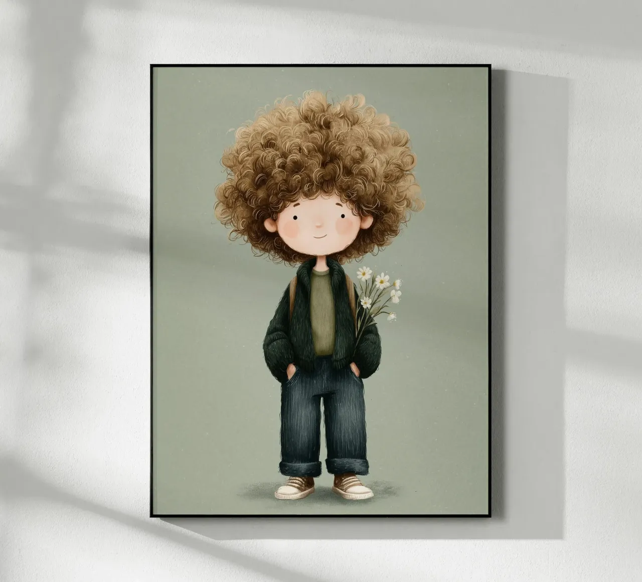 Poster per la cameretta di un ragazzo con i capelli ricci plexiglass da Kid’s Dream