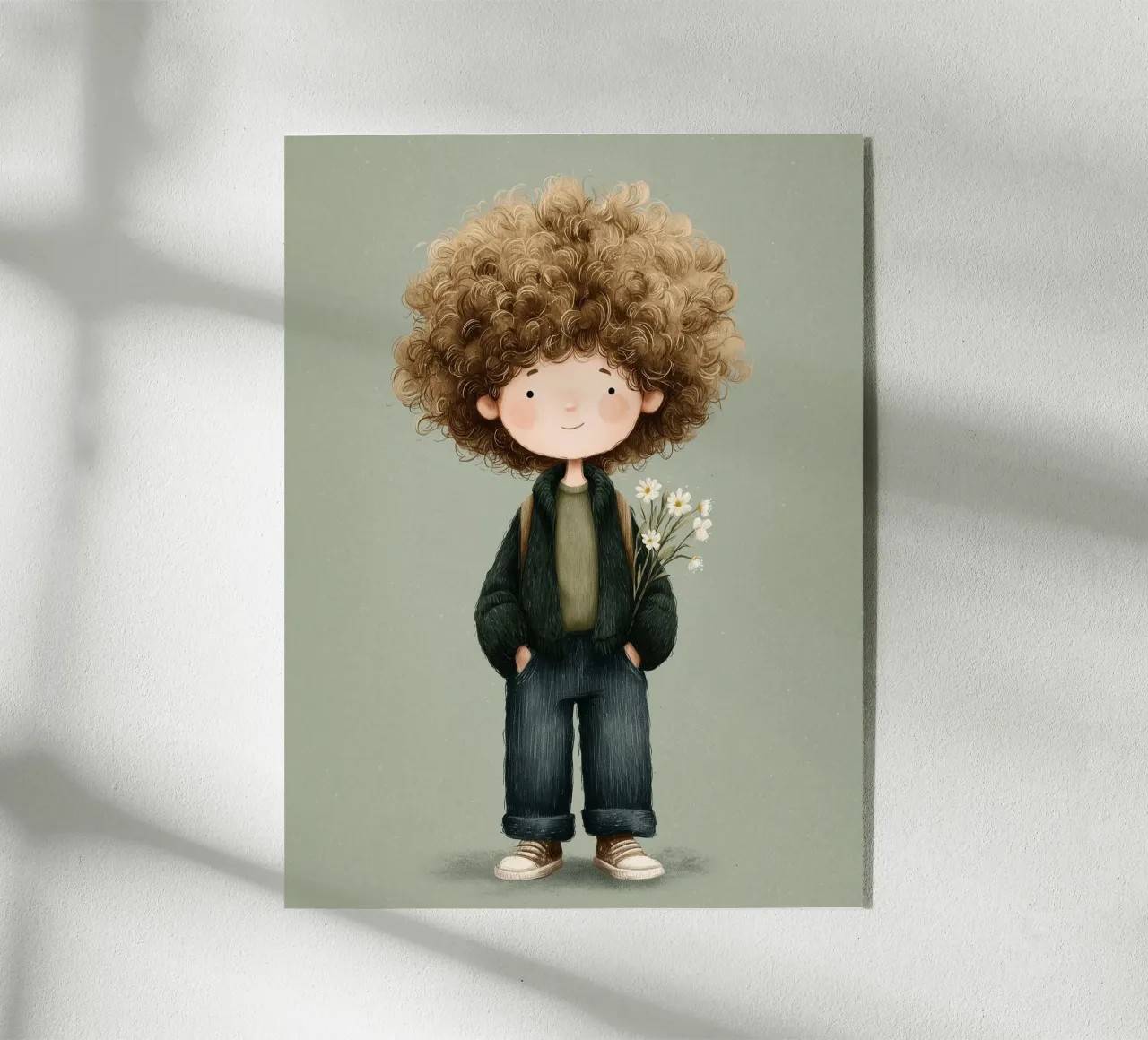 Poster per la cameretta di un ragazzo con i capelli ricci plexiglass da Kid’s Dream