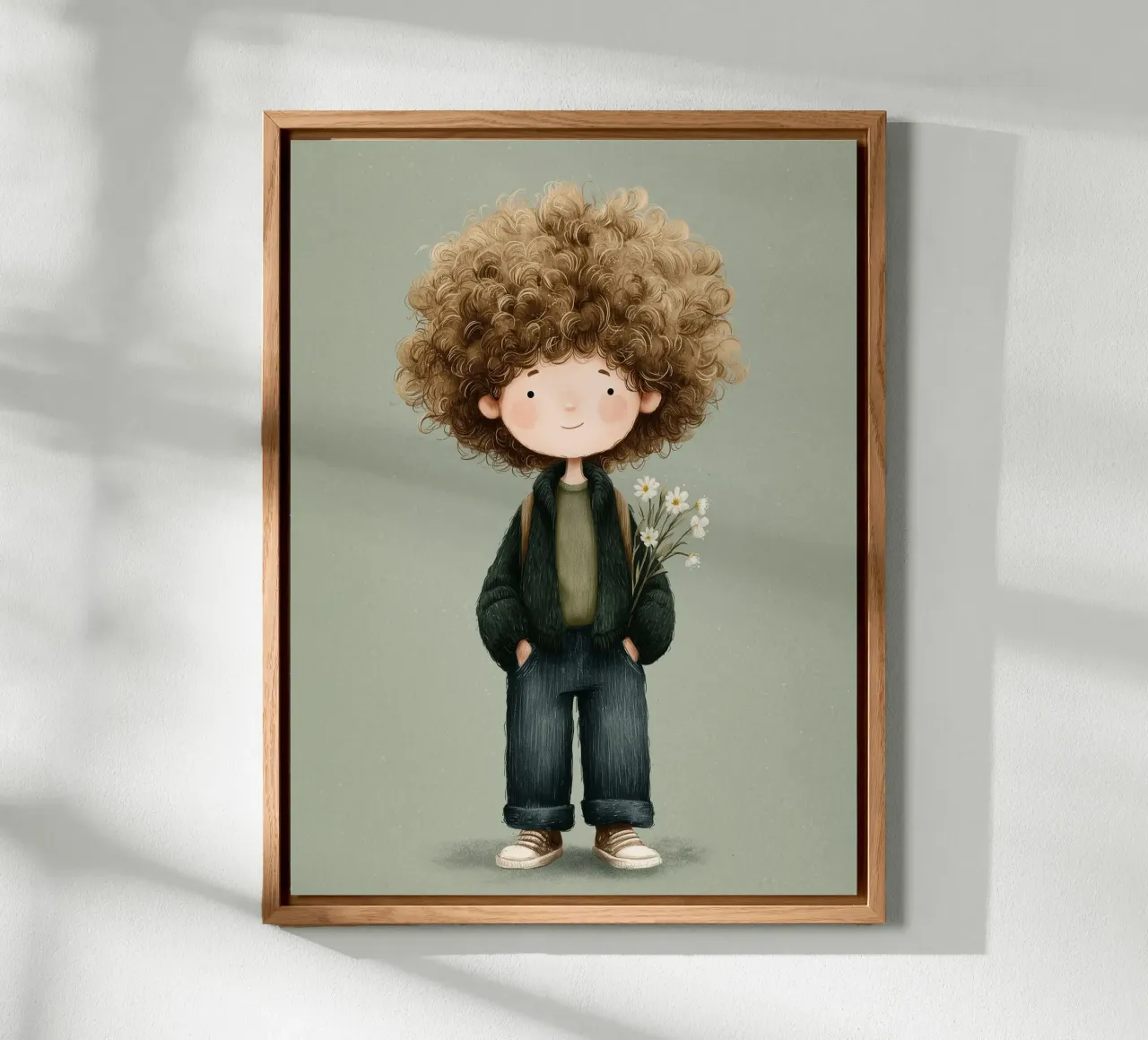 Poster per la cameretta di un ragazzo con i capelli ricci alluminio dibond da Kid’s Dream