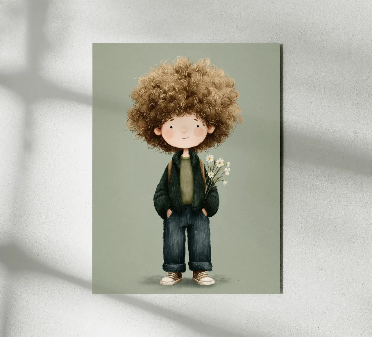 Poster per la cameretta di un ragazzo con i capelli ricci alluminio dibond da Kid’s Dream