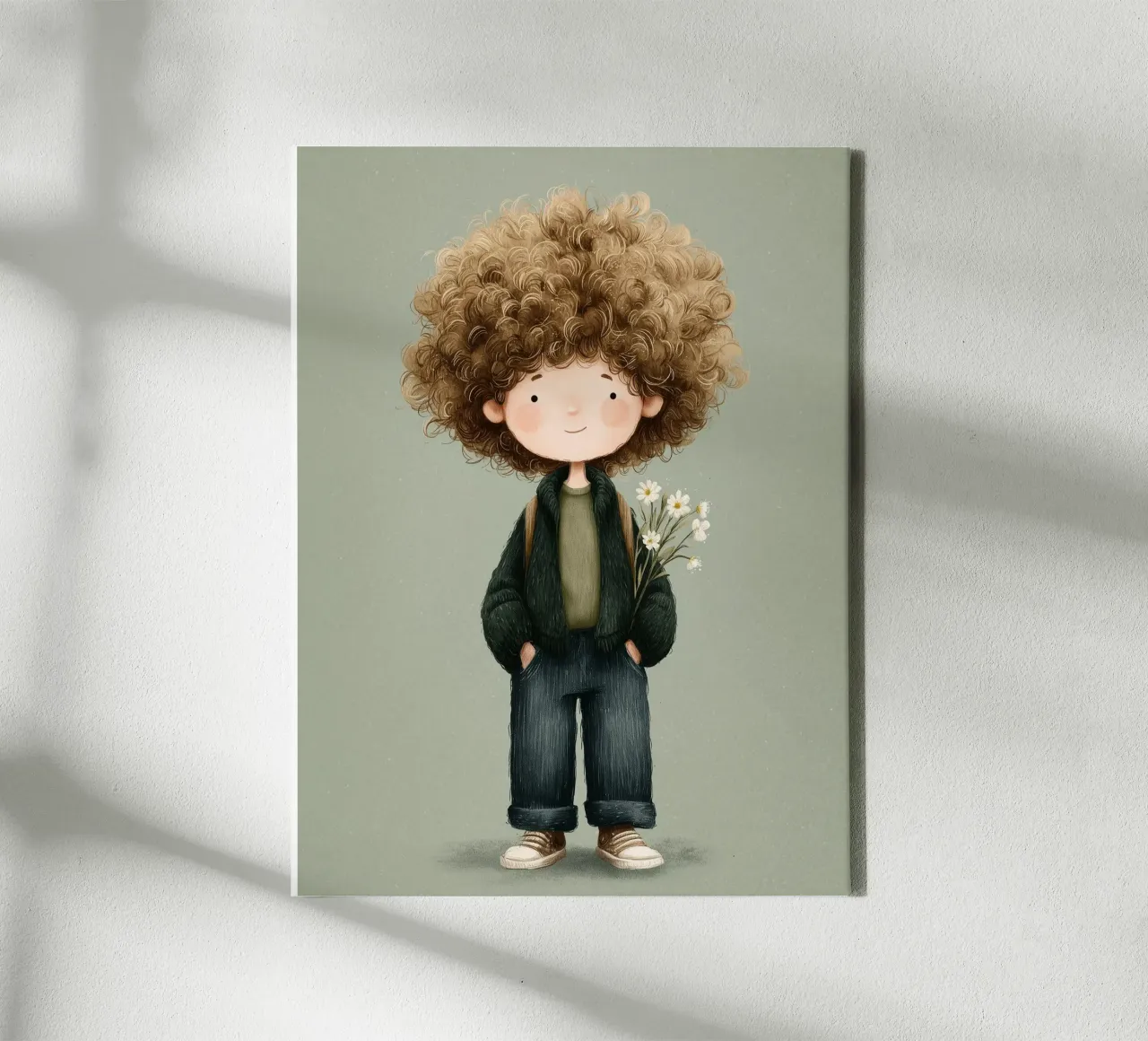 Poster per la cameretta di un ragazzo con i capelli ricci tela da Kid’s Dream