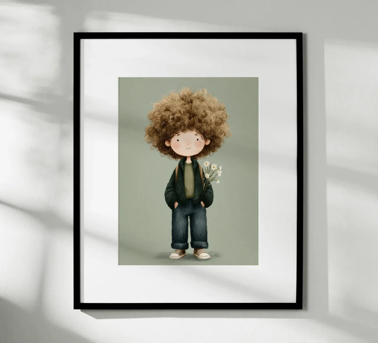 Poster per la cameretta di un ragazzo con i capelli ricci carta hahnemühle da Kid’s Dream