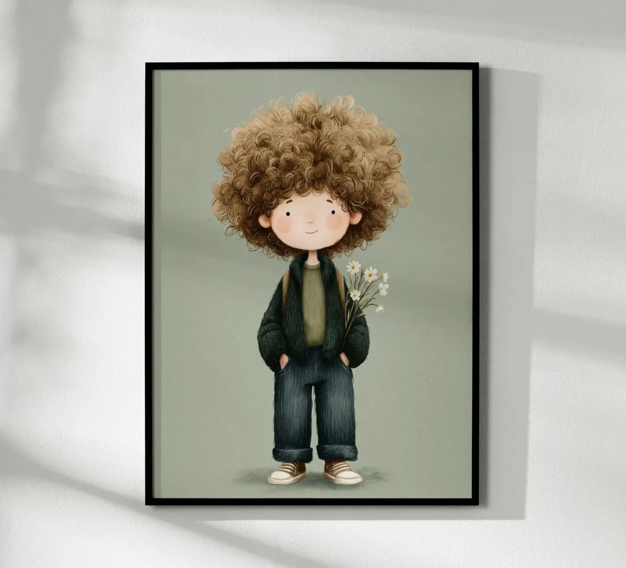 Poster per la cameretta di un ragazzo con i capelli ricci carta hahnemühle da Kid’s Dream