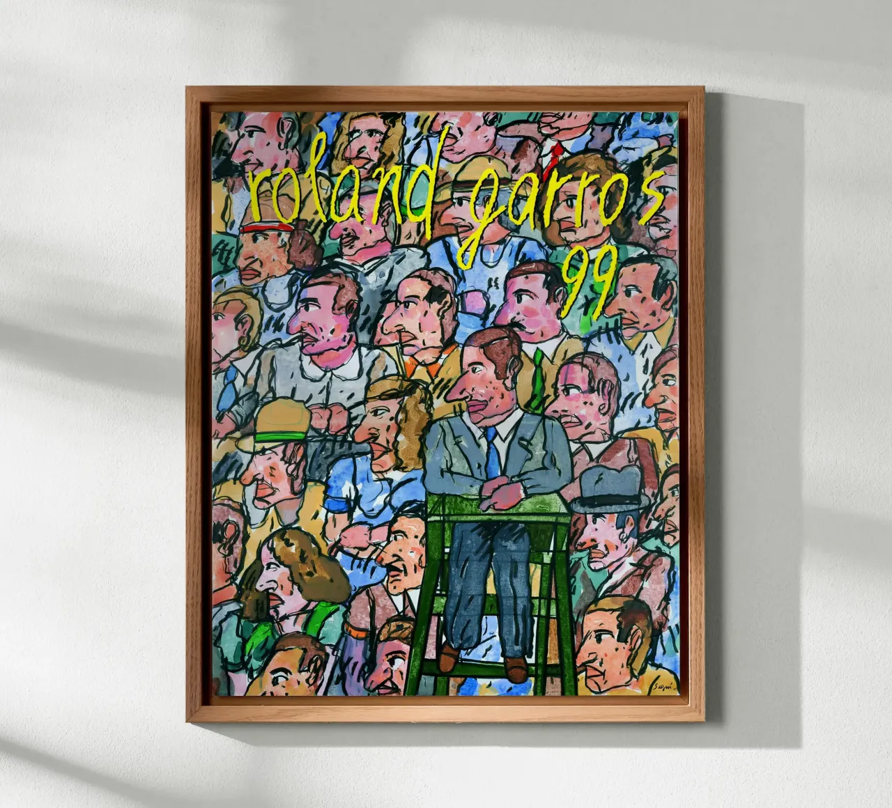 Antonio Seguí Roland Garros 99 Crowd Expressionist Poster alluminio dibond da postaprinta