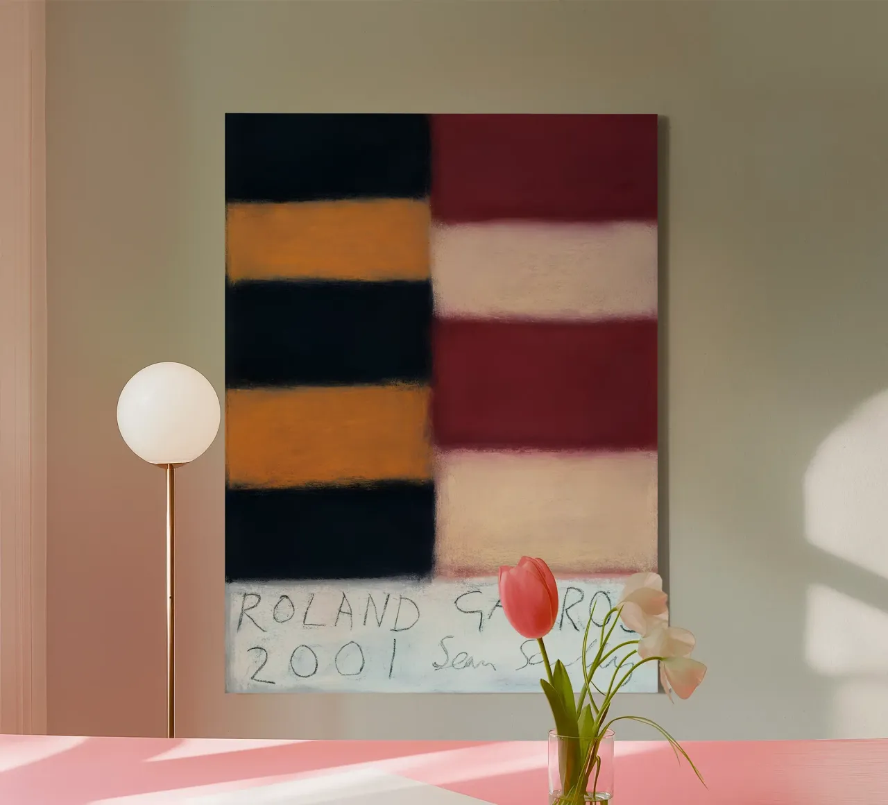 Sean Scully Roland Garros 2001 Minimalist Color Field Art canvas by postaprinta