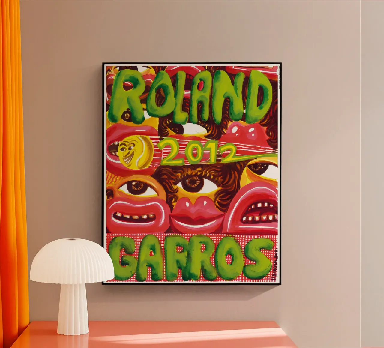 Hervé Di Rosa Roland Garros 2012 Figuration Libre Pop Poster plexiglass da postaprinta