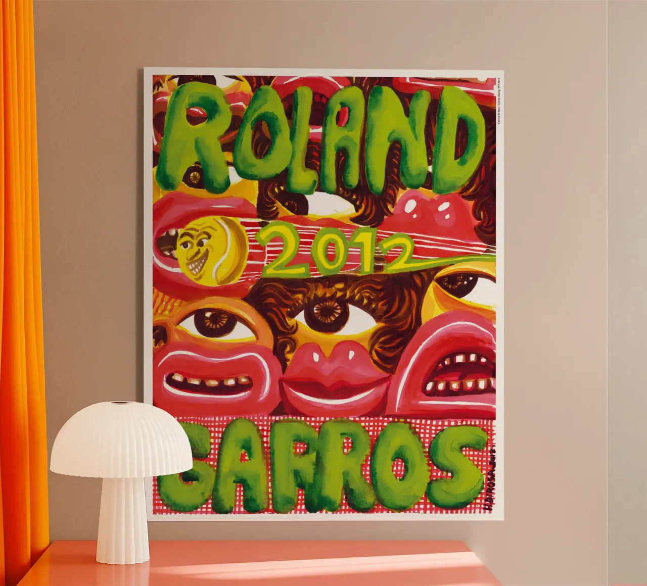Hervé Di Rosa Roland Garros 2012 Figuration Libre Pop Poster plexiglass da postaprinta