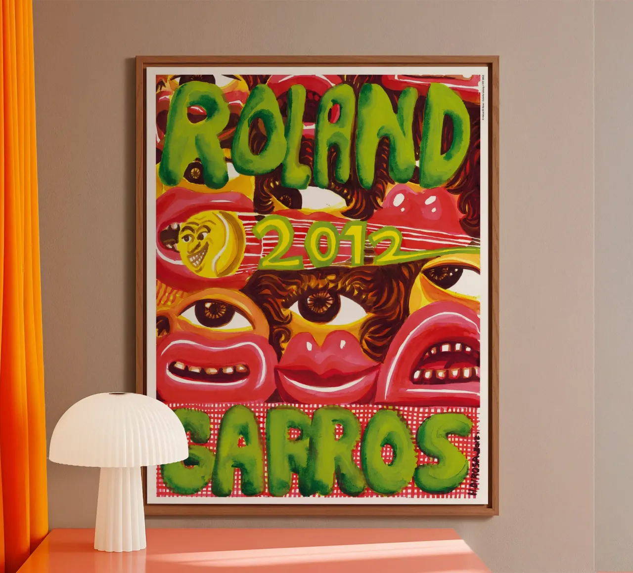 Hervé Di Rosa Roland Garros 2012 Figuration Libre Pop Poster alluminio dibond da postaprinta