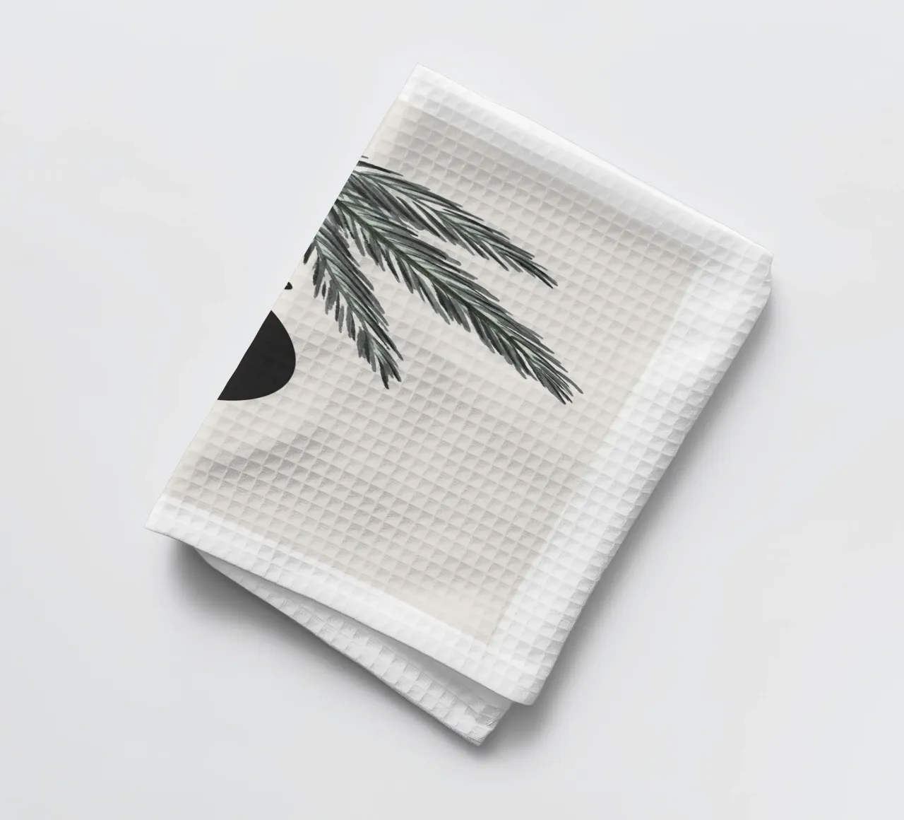 Ramo di abete con gingillo e cuore canovaccio da cucina da ArtDesign by KBK