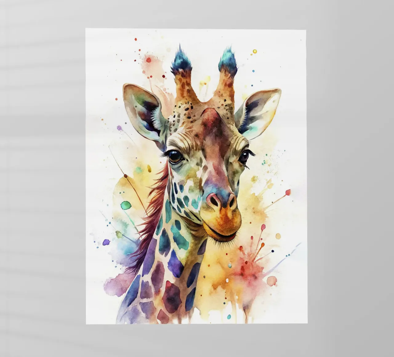 Giraffa ad acquerello pellicola backlit da 🎁 NOBELART