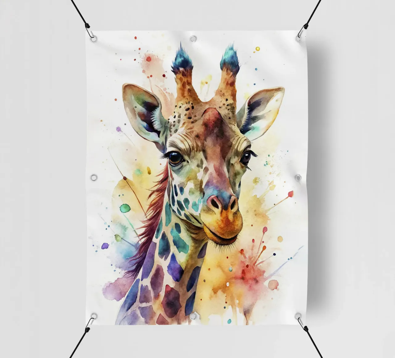 Giraffa ad acquerello telo in pvc da 🎁 NOBELART