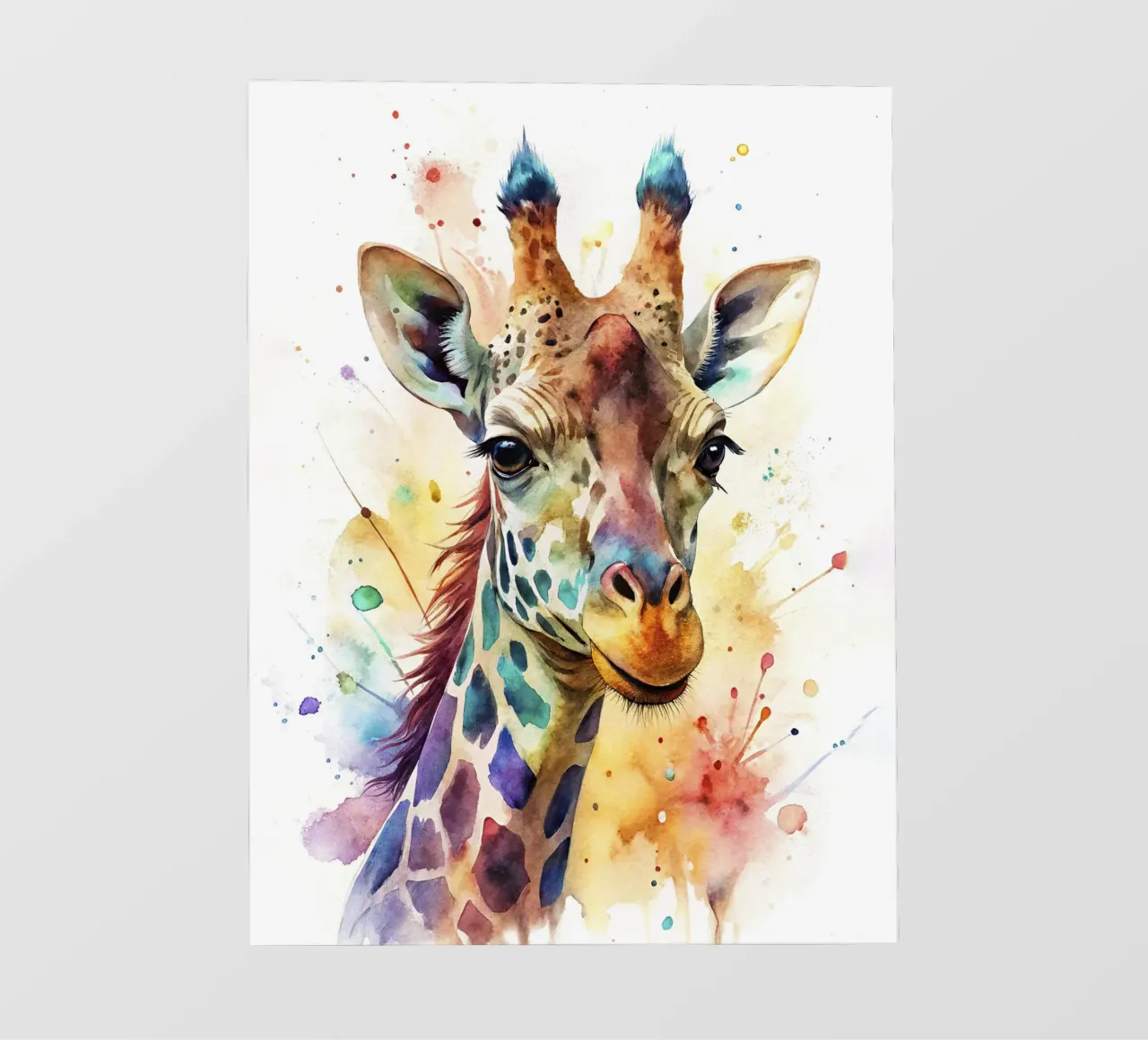 Giraffa ad acquerello telo in pvc da 🎁 NOBELART