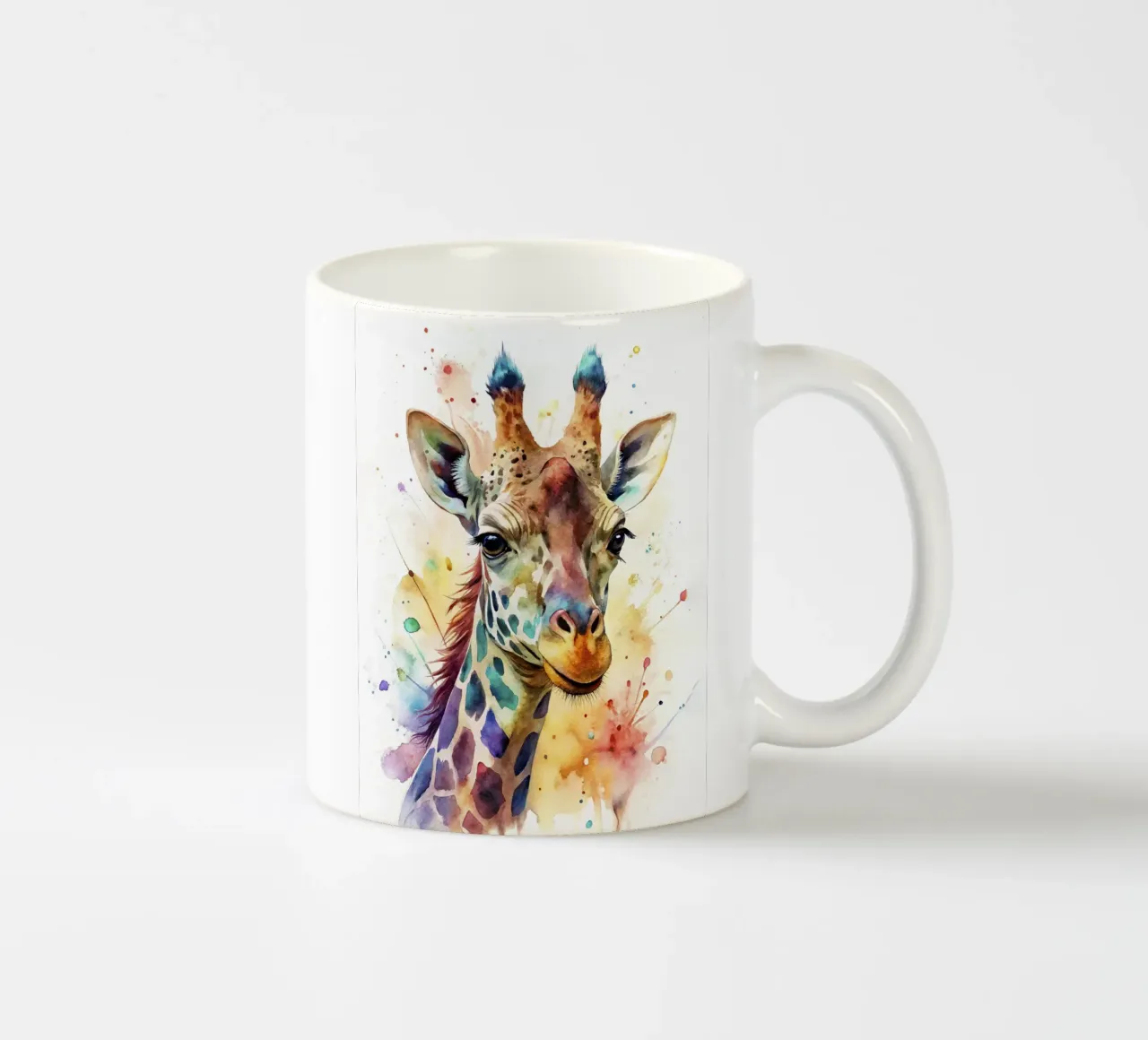 Giraffa ad acquerello tazza in ceramica da 🎁 NOBELART