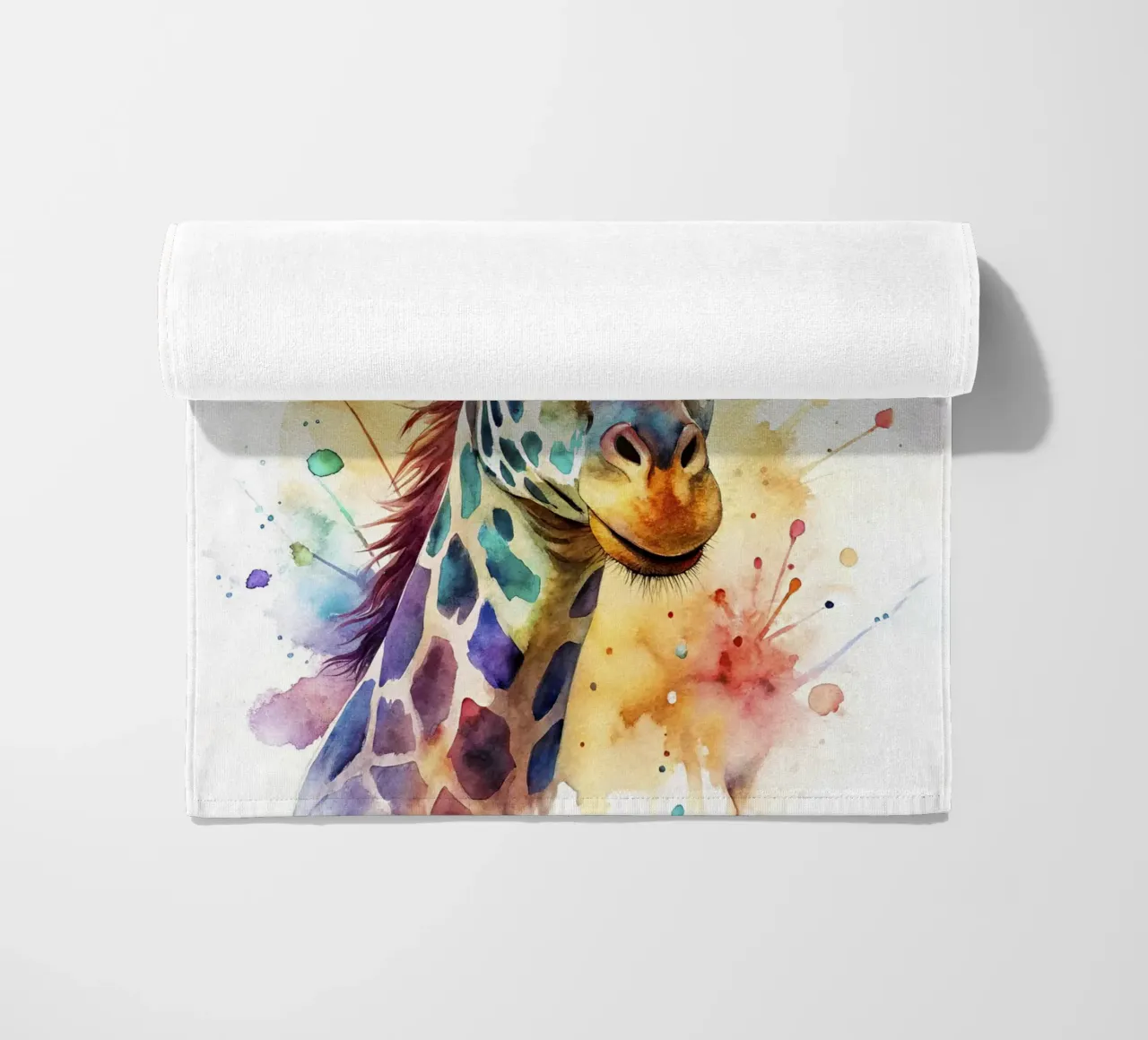 Giraffa ad acquerello telo mare da 🎁 NOBELART
