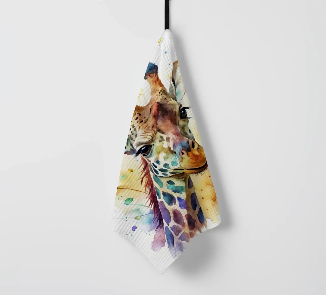 Giraffa ad acquerello canovaccio da cucina da 🎁 NOBELART