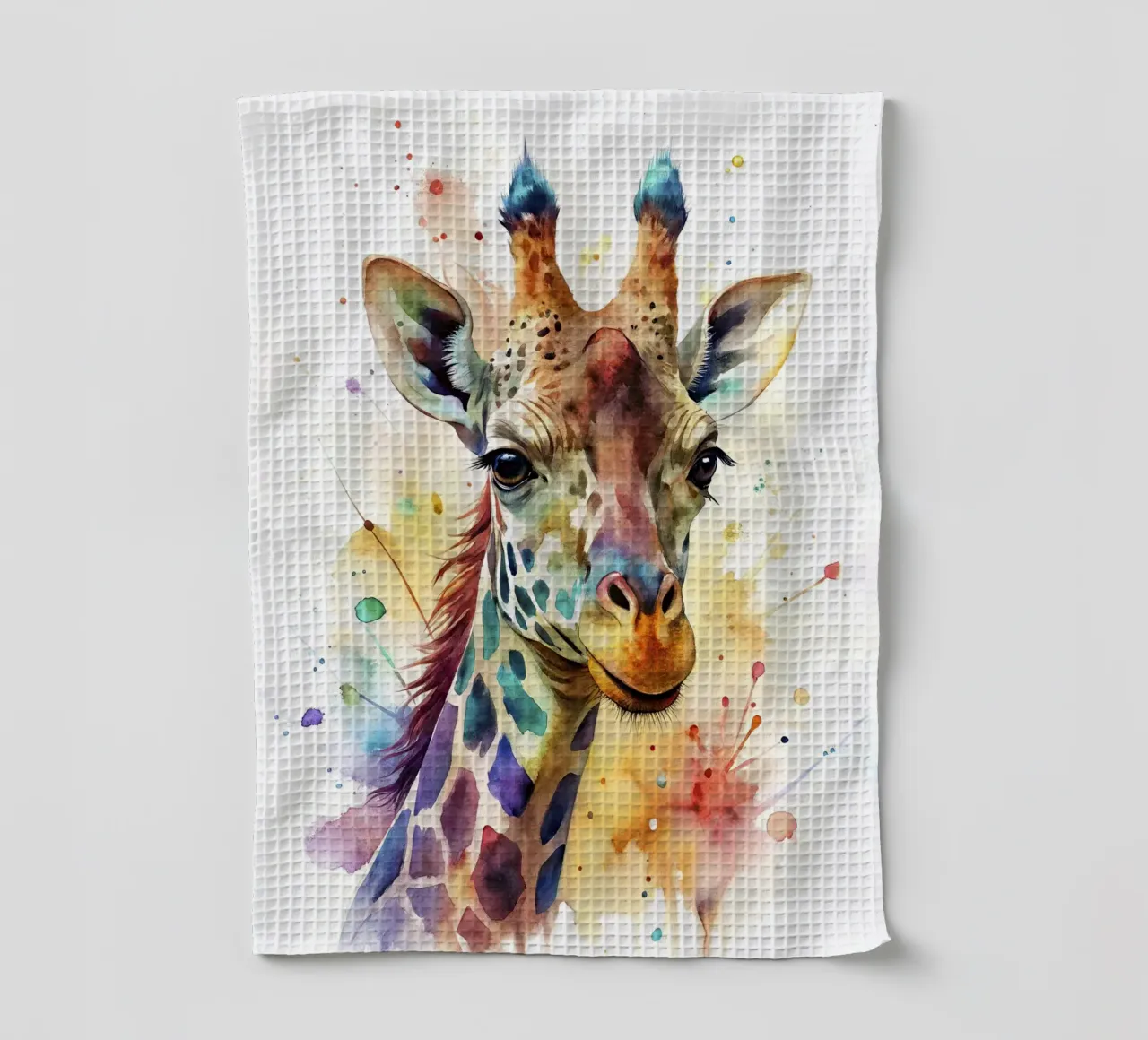 Giraffa ad acquerello canovaccio da cucina da 🎁 NOBELART