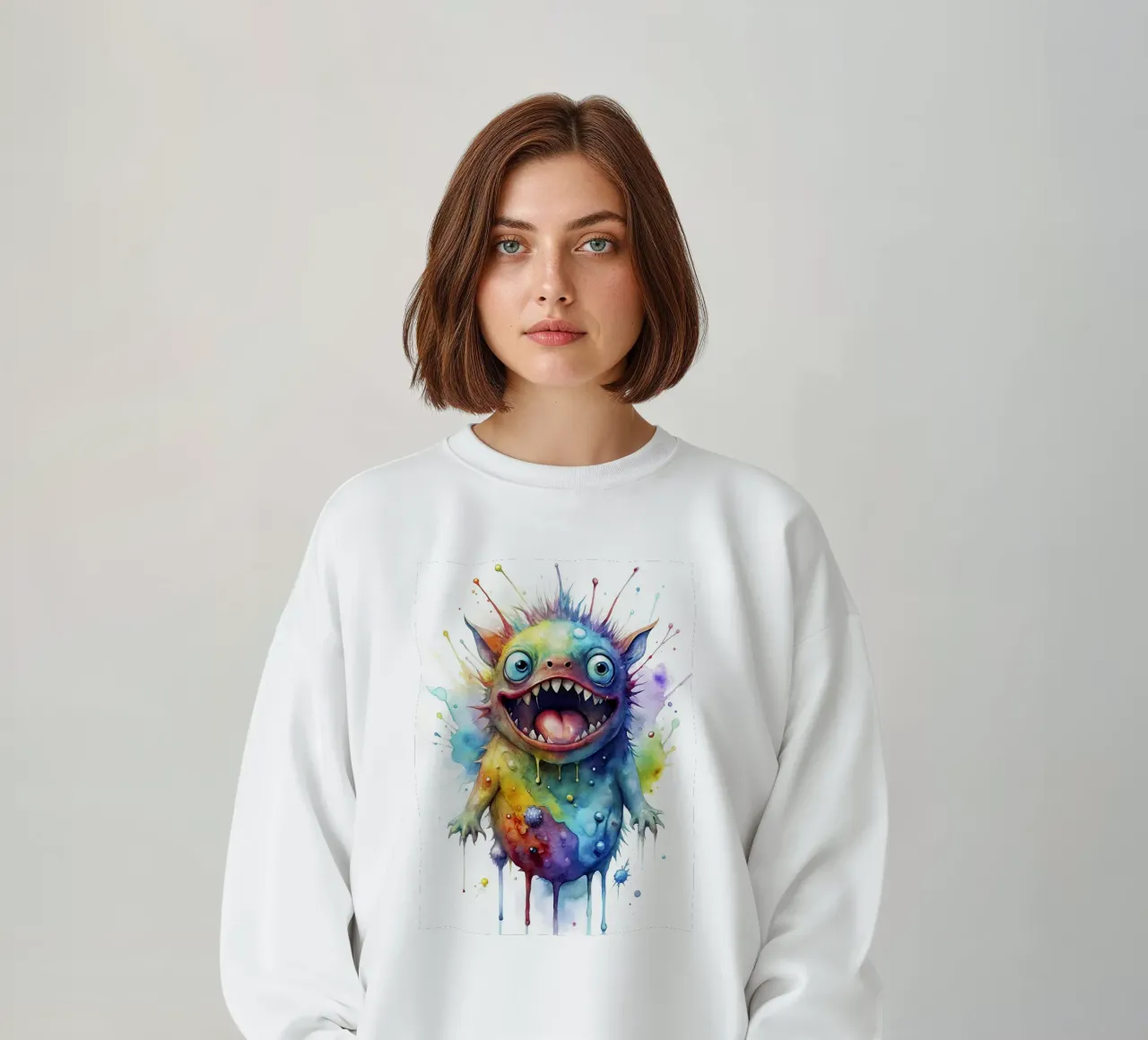 Mostro acquerellato felpa da 🎁 NOBELART