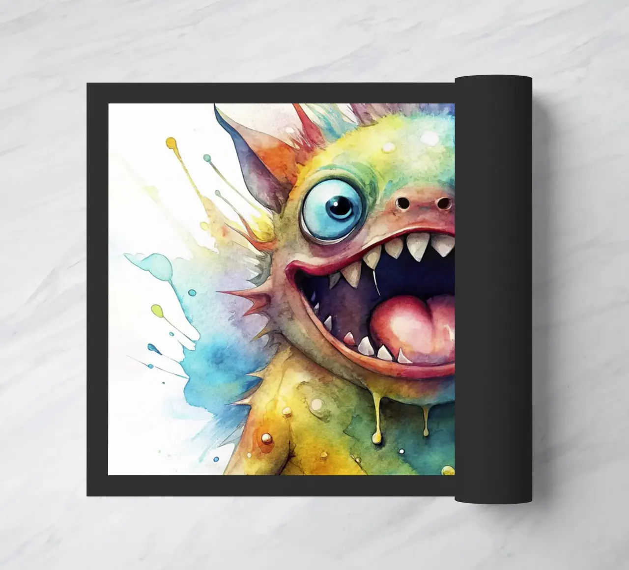 Mostro acquerellato zerbino da 🎁 NOBELART