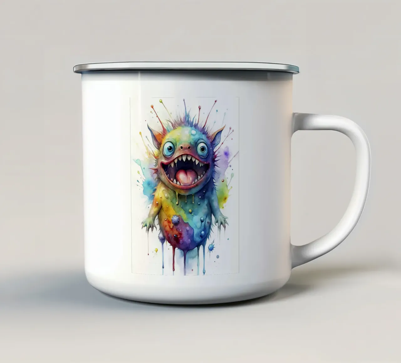 Mostro acquerellato tazza in smalto da 🎁 NOBELART