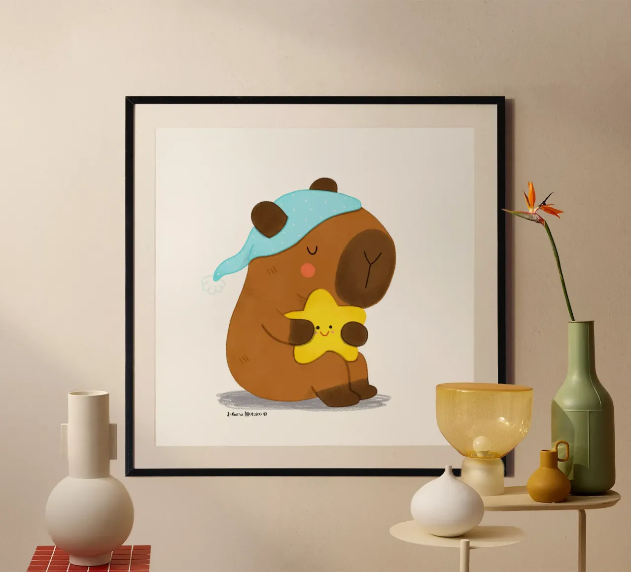 Capibara Sogni d'oro poster da julianamotzko
