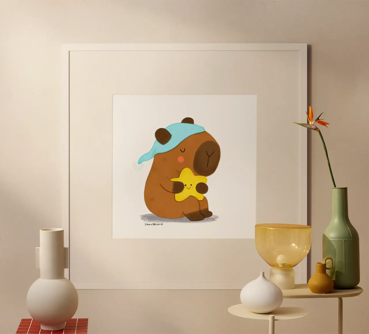 Capibara Sogni d'oro poster da julianamotzko