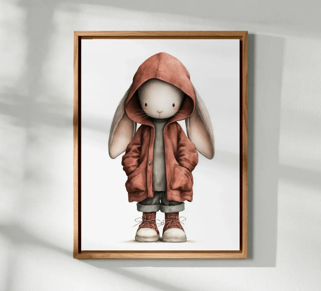 Poster per la cameretta dei bambini con coniglio con cappuccio rosso alluminio dibond da Kid’s Dream