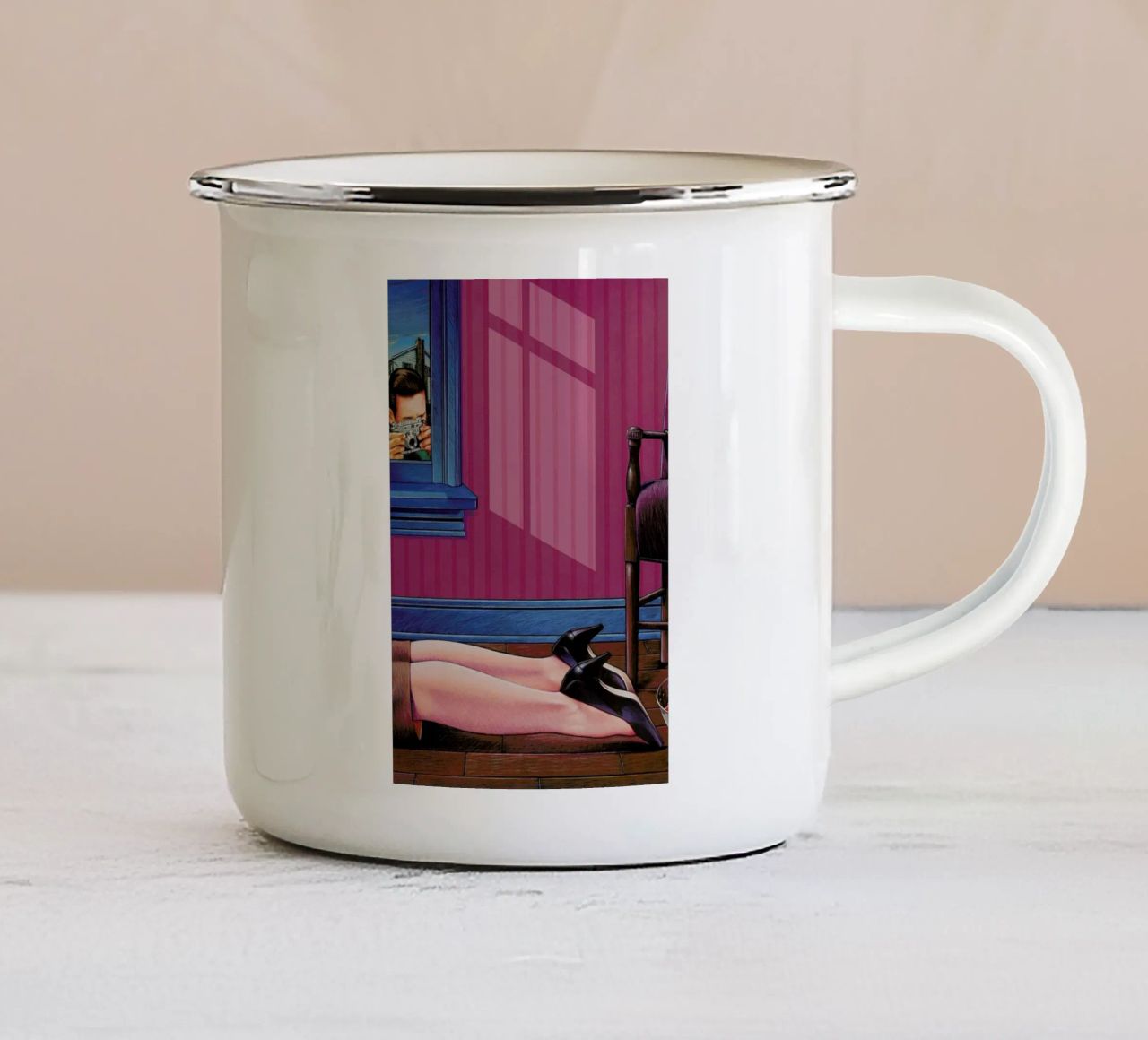 crime scene tazza in smalto da Doug Smock