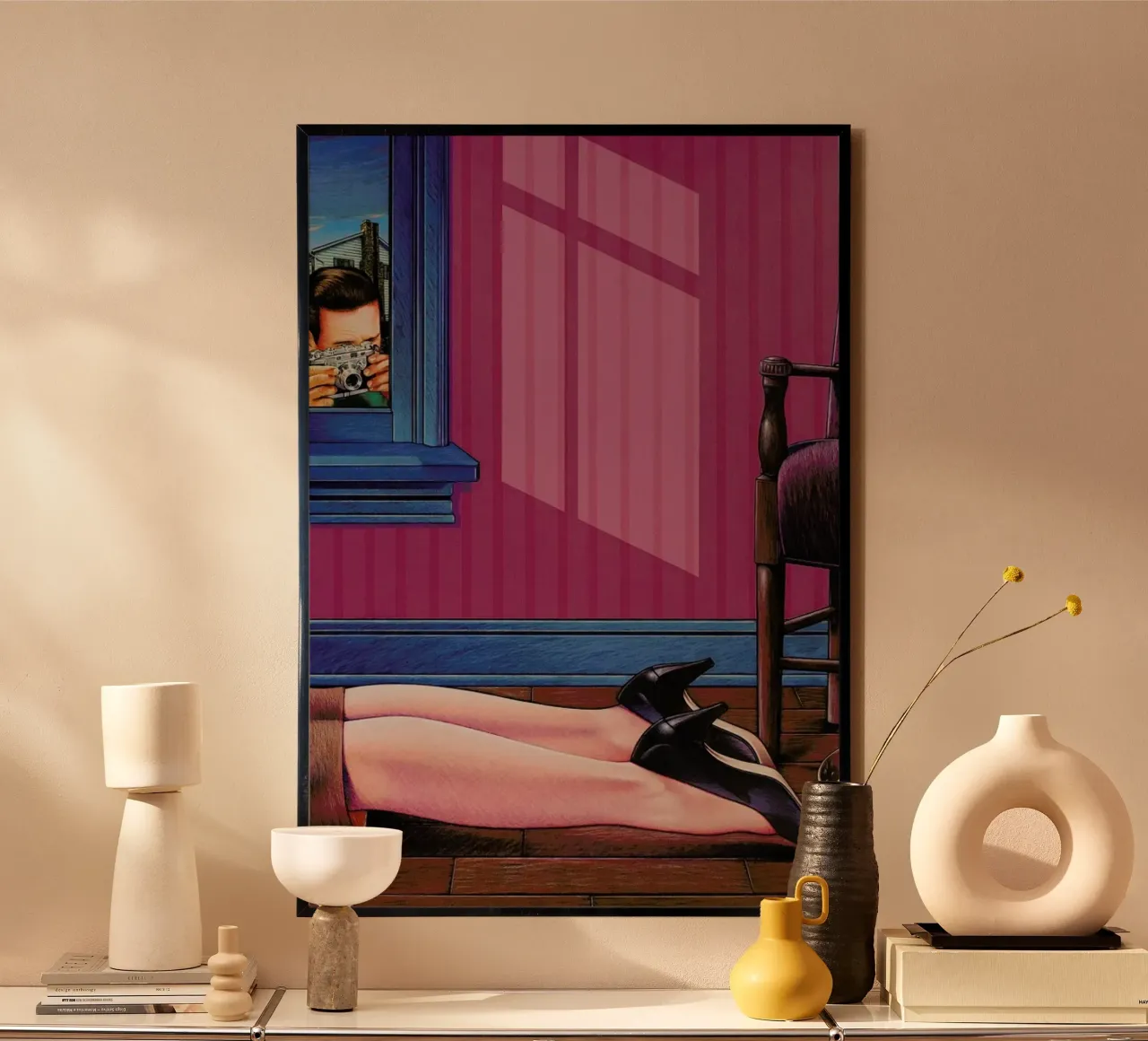 crime scene poster con telaio in legno da Doug Smock
