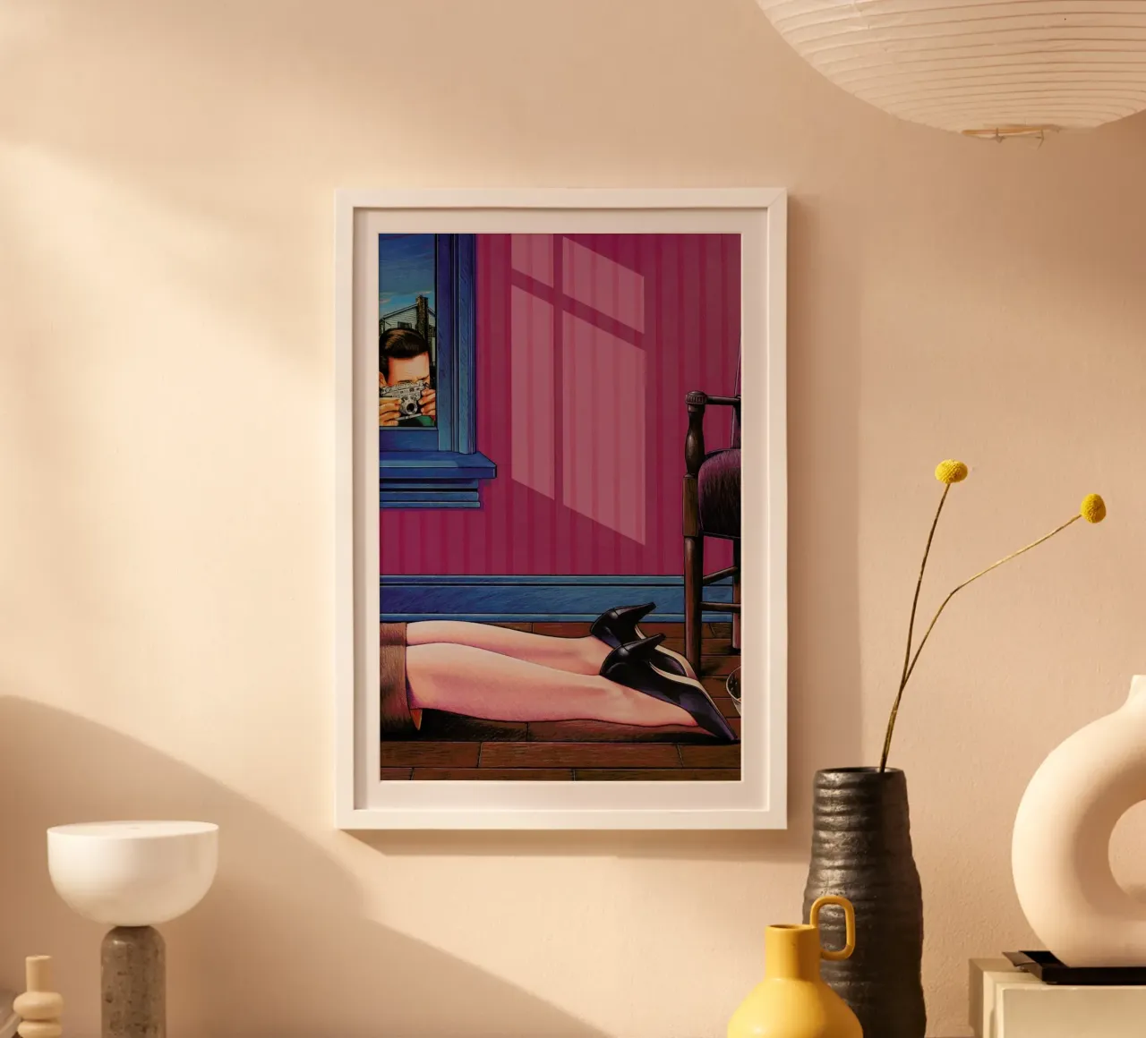 crime scene poster con telaio in legno da Doug Smock