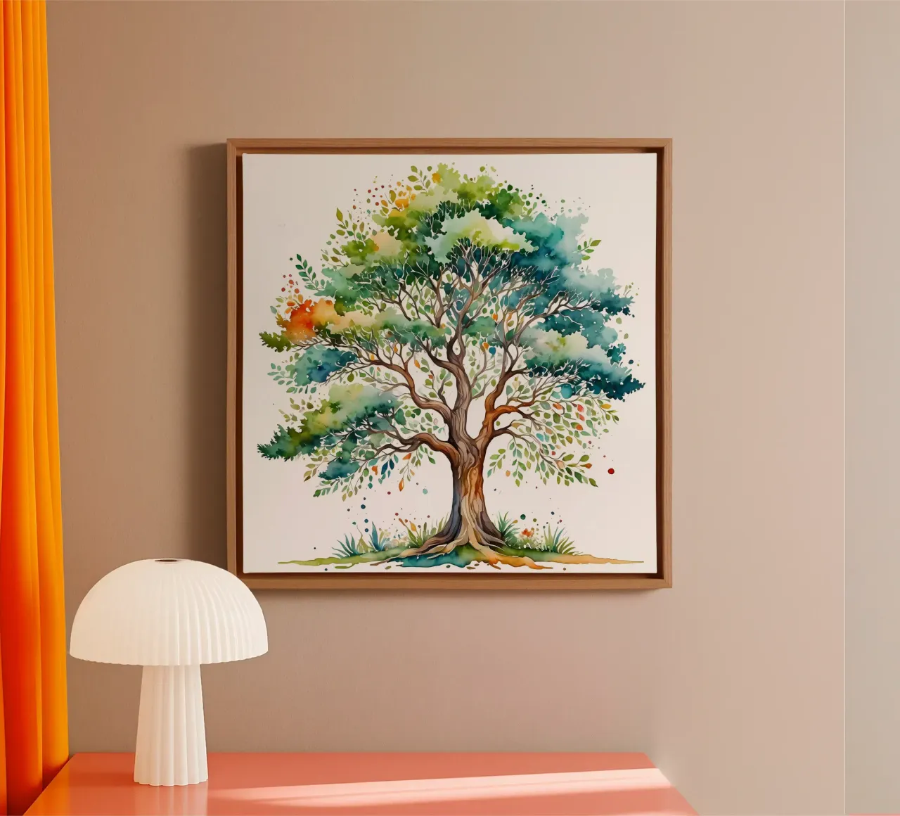 Levendige levensboom canvas met Baklijst van Artistic-shop