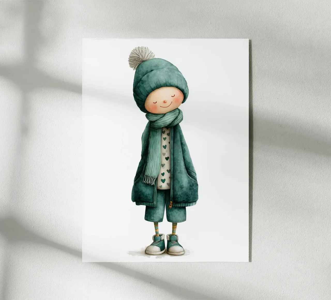 Poster per la cameretta di un ragazzo con cappello verde plexiglass da Kid’s Dream