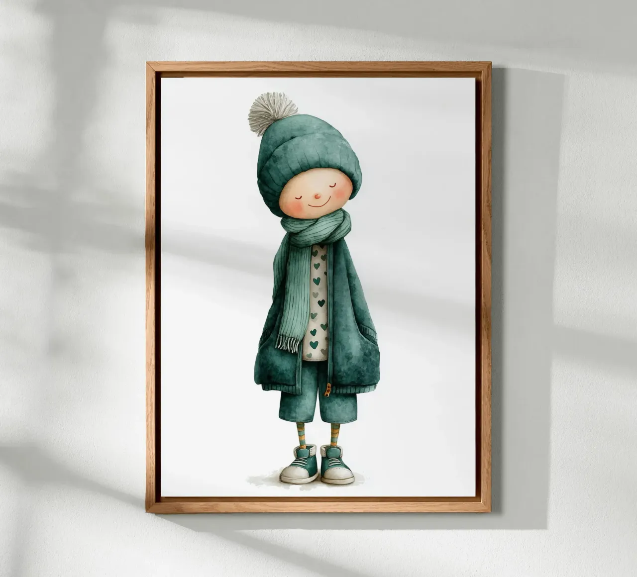 Poster per la cameretta di un ragazzo con cappello verde alluminio dibond da Kid’s Dream