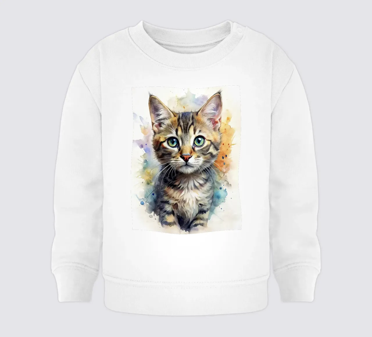 Gattino in acquerello felpa neonato da 🎁 NOBELART