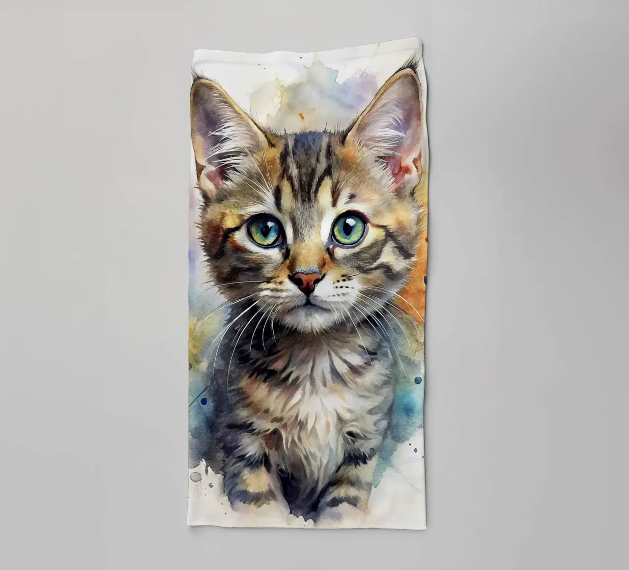 Gattino in acquerello asciugamano da bagno da 🎁 NOBELART