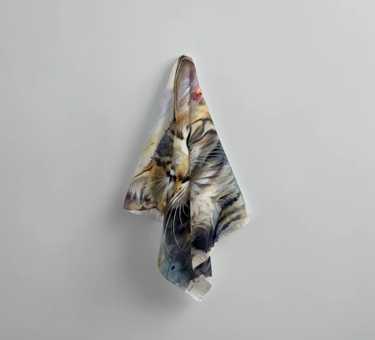 Gattino in acquerello asciugamano da bagno da 🎁 NOBELART