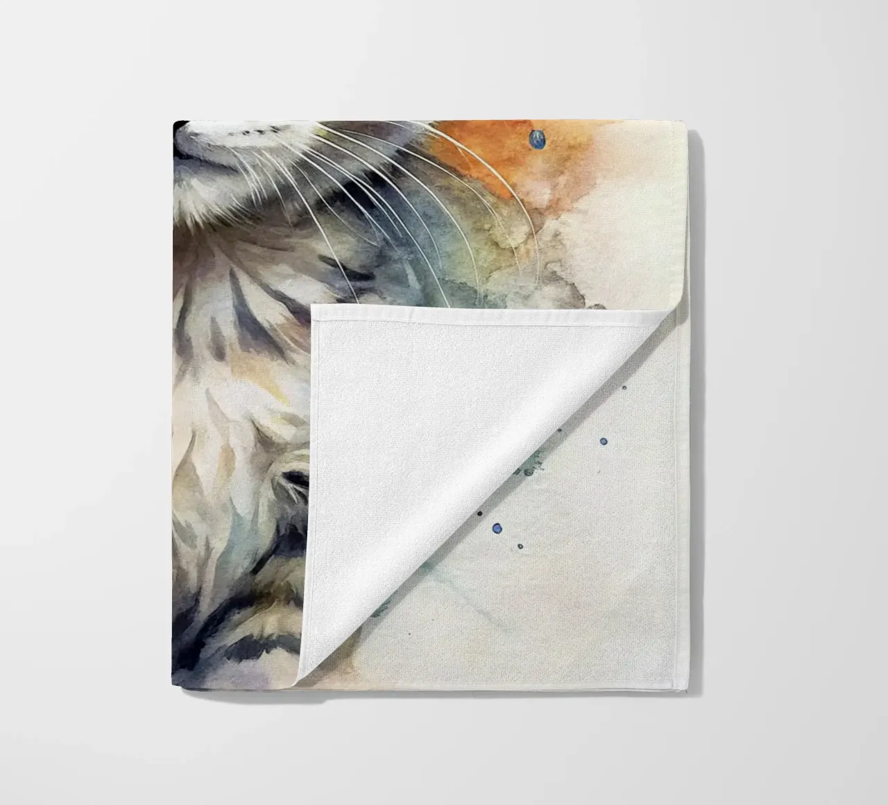 Gattino in acquerello telo mare da 🎁 NOBELART