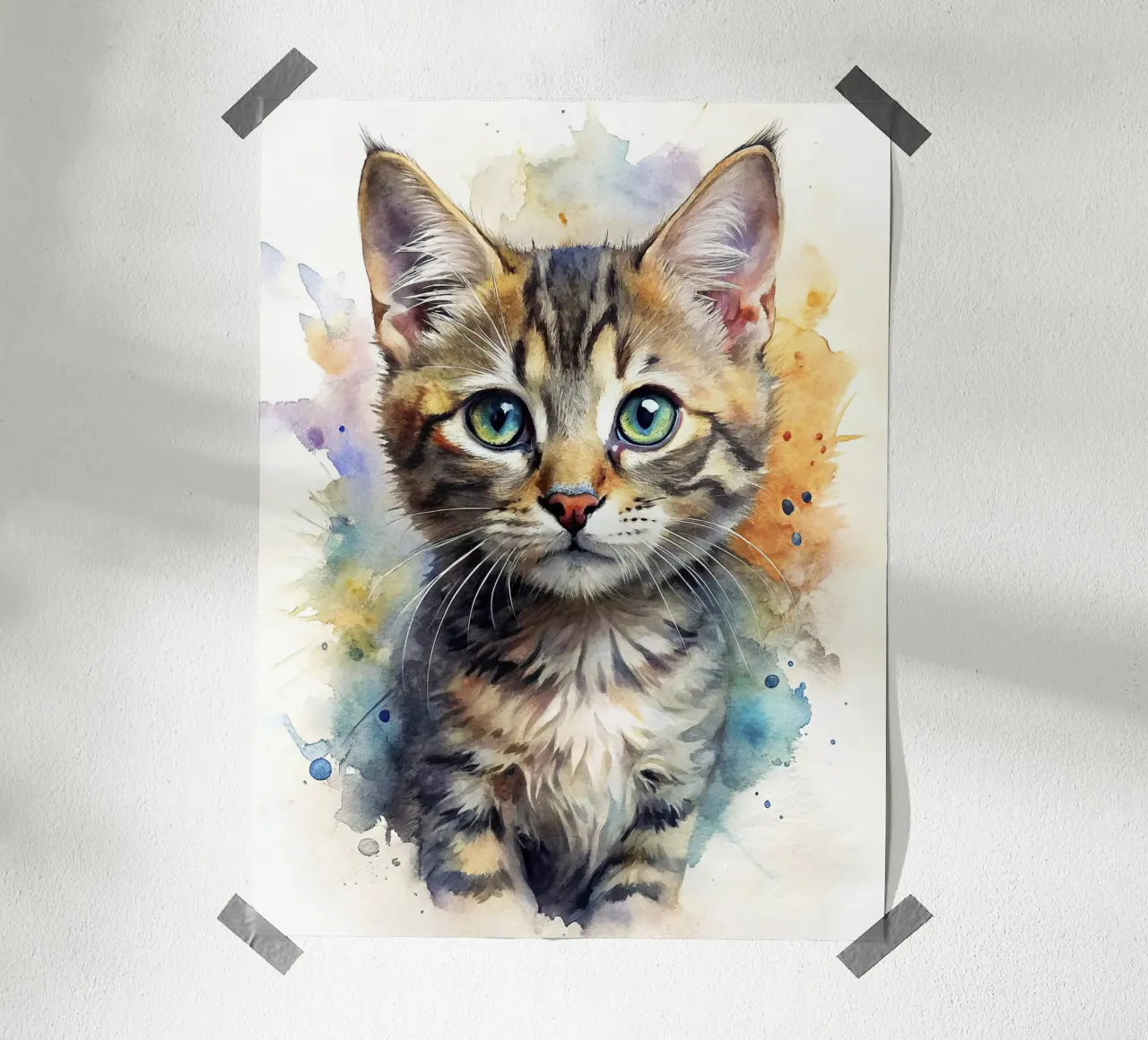 Gattino in acquerello carta hahnemühle da 🎁 NOBELART