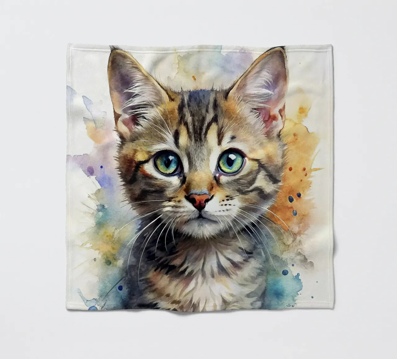 Gattino in acquerello coperta in pile da 🎁 NOBELART