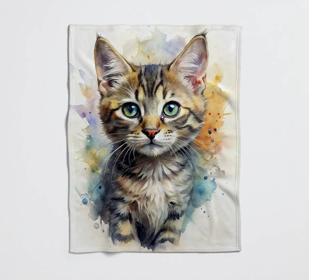 Gattino in acquerello coperta in pile da 🎁 NOBELART
