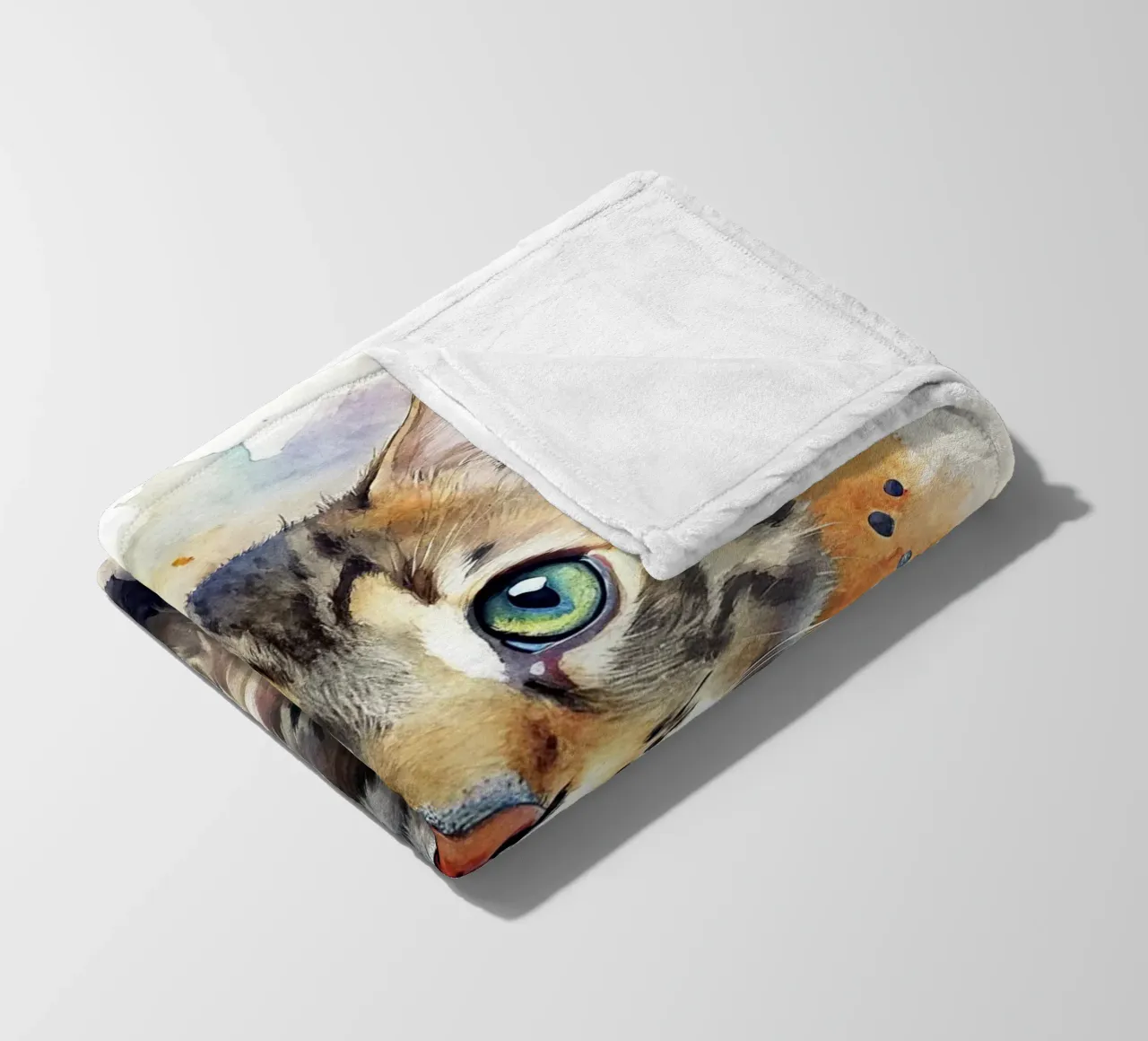 Gattino in acquerello coperta in pile da 🎁 NOBELART