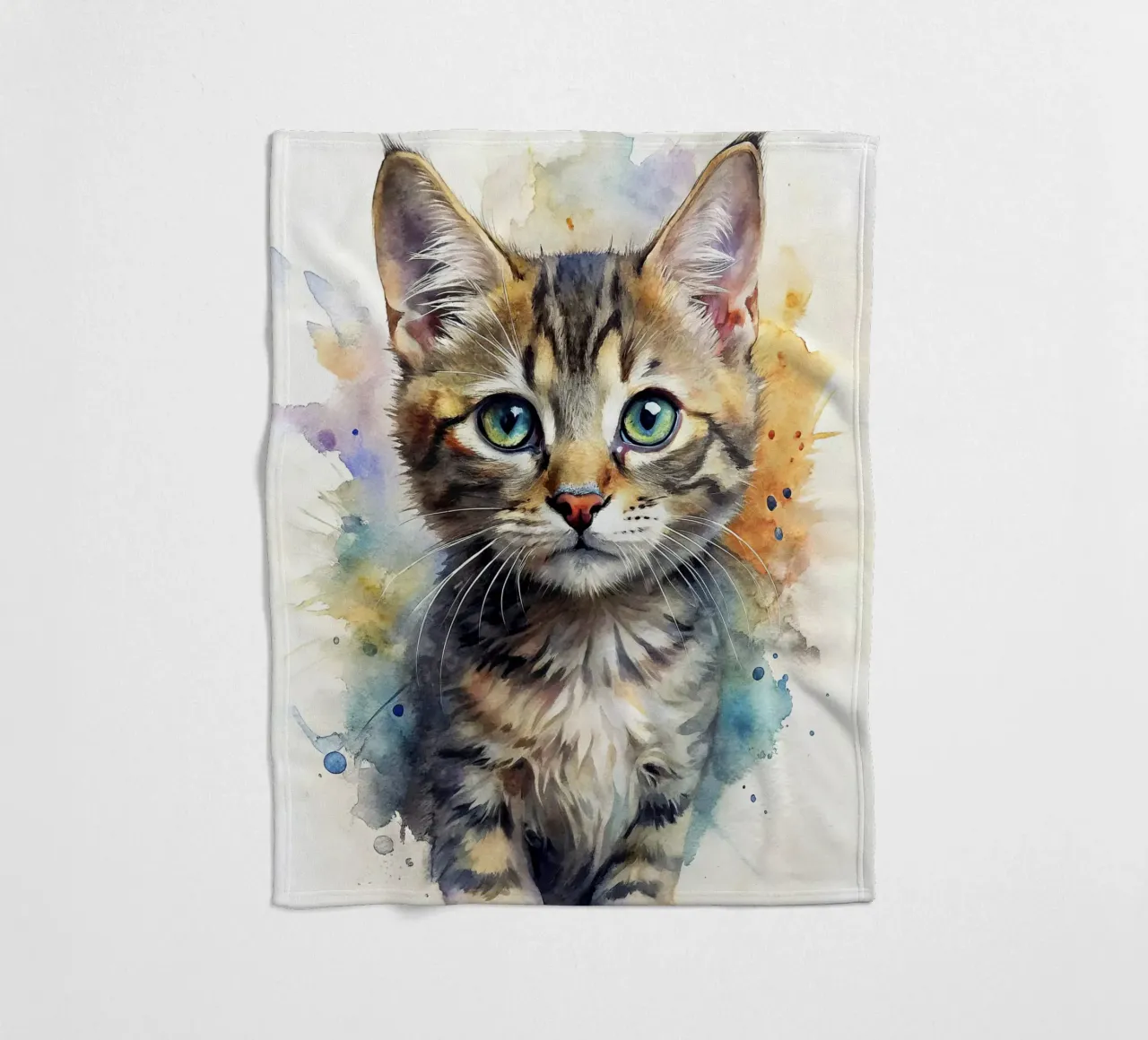 Gattino in acquerello coperta in pile da 🎁 NOBELART