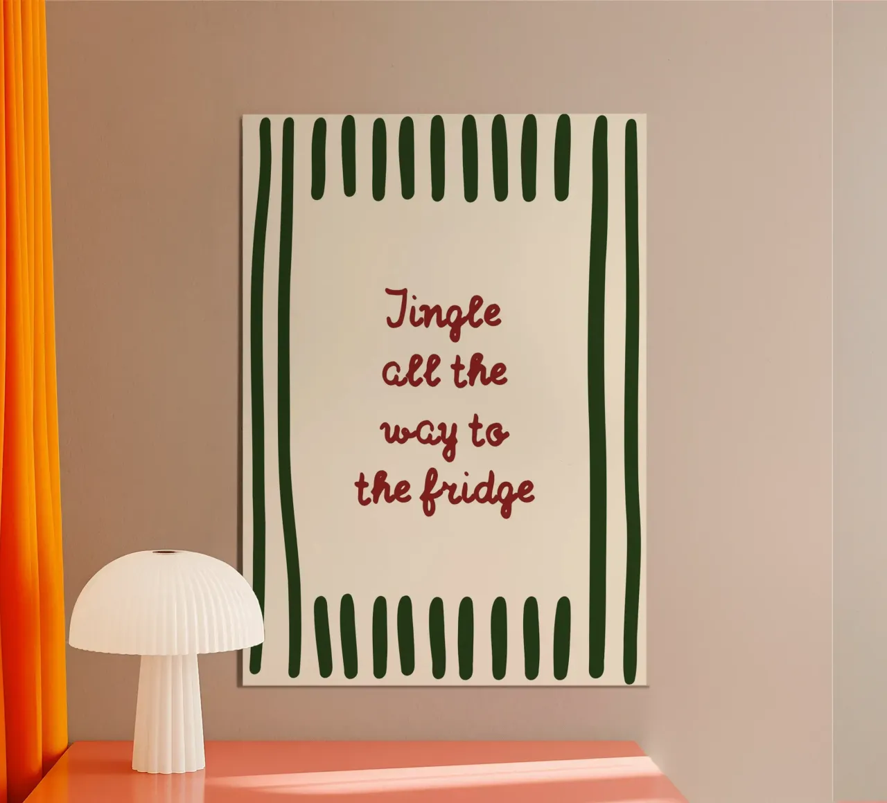 Jingle All the Way to the Fridge Grappige Feestdagen Print hahnemühle van postaprinta
