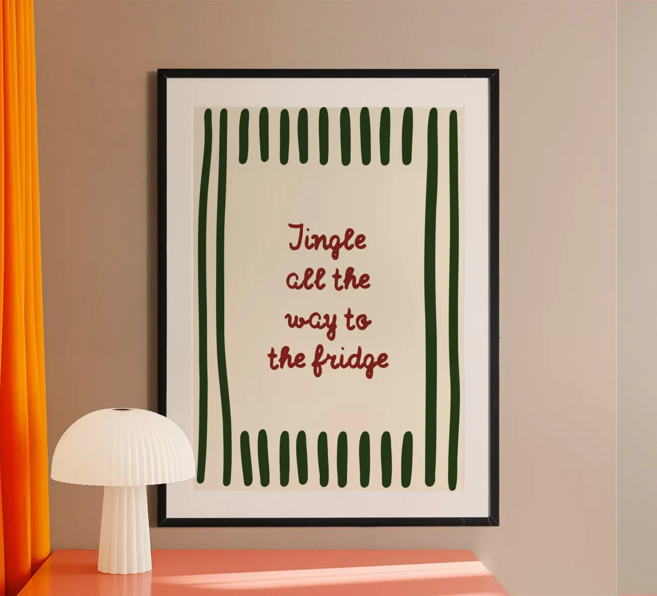 Jingle All the Way to the Fridge Grappige Feestdagen Print hahnemühle van postaprinta
