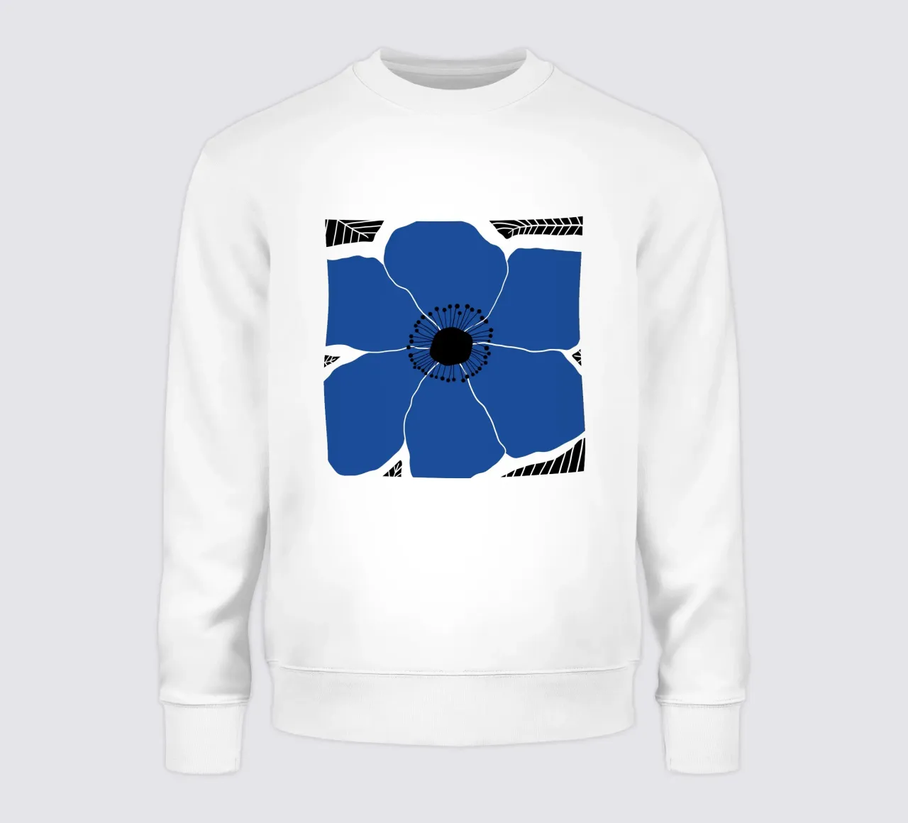 Blue large bold flower felpa da TijanaArtStudio88