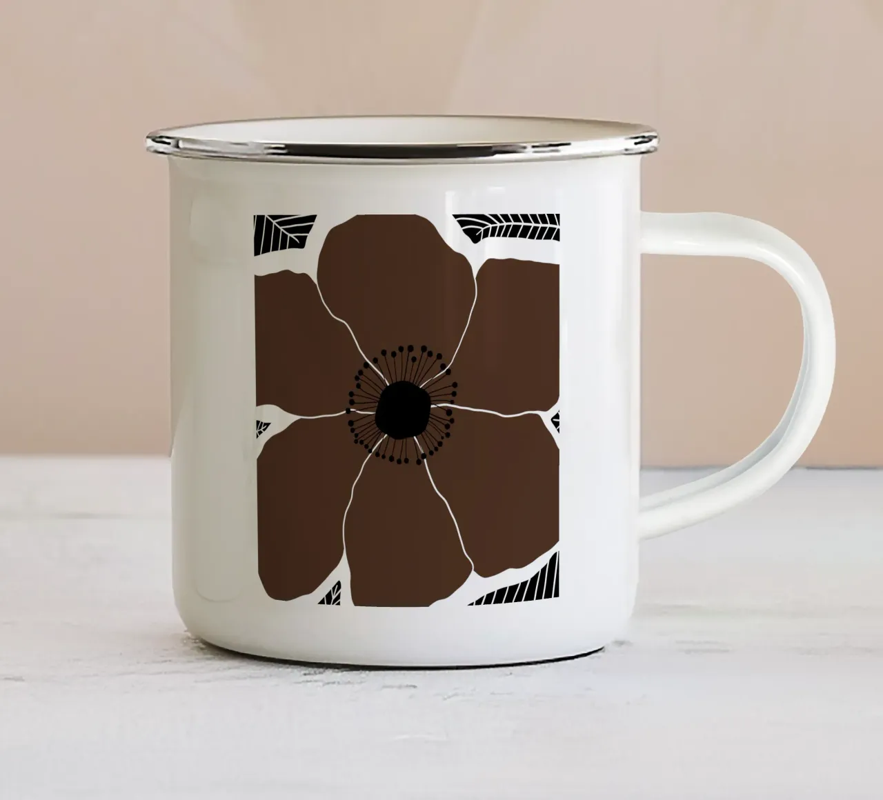 Brown large fall season flower tazza in smalto da TijanaArtStudio88