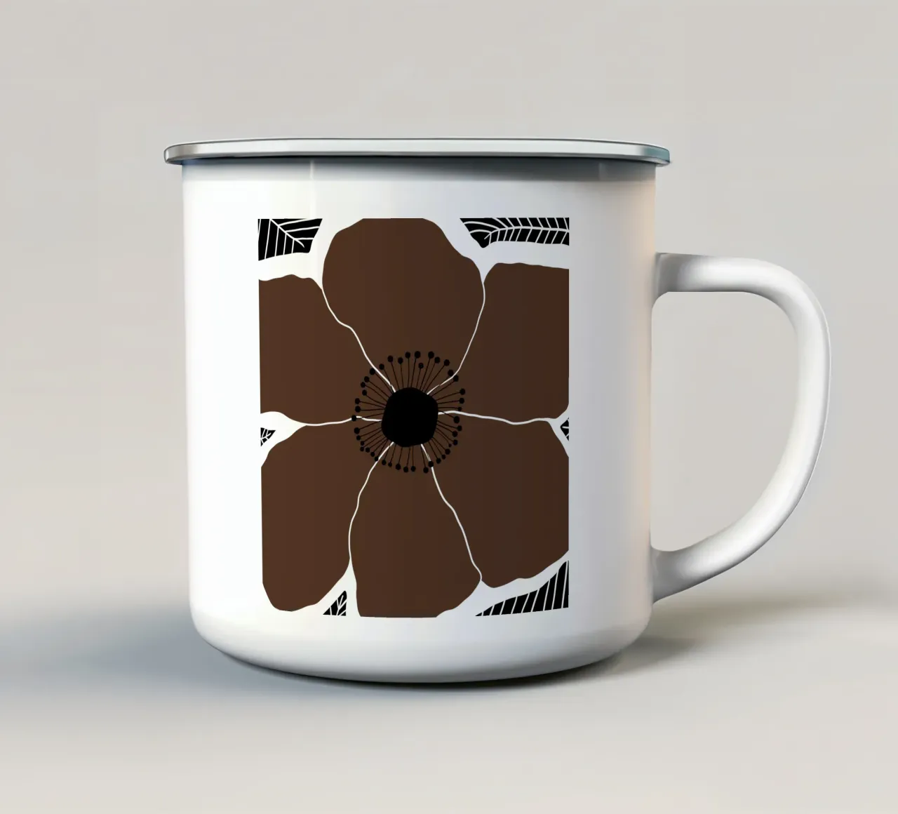 Brown large fall season flower tazza in smalto da TijanaArtStudio88